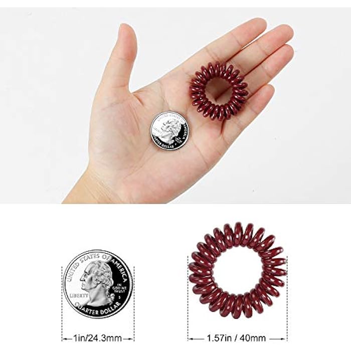 TailaiMei Spiral Hair Ties, 20 Pcs No Crease Coil Hair Ties, Phone Cord Hair Ties for Thick Hair - Women Ponytail Holder Elastics(10 Color) - Image 4
